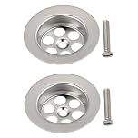 2 Pack Stainless Steel Overflow Drain Cover, 2.76in/70mm Sink Drainer Plug Hair Catcher, Bathtub Hole Cover with Screws, Drain Filter Stopper for Hair and Food Debris