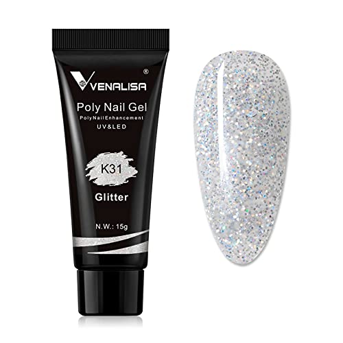 Venalisa Poly Builder Gel - Poly Nail Gel, 15g Acrylic Polish Extension, Transparent Camouflage, Manicure and Pedicure Art (Poly-15g-K31)-image-9