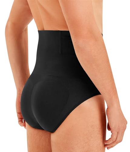 Tailong AC3354 Men Shapewear Tummy Control Shorts Slimming Body Shaper Compression Underwear Belly Girdle Briefs Boxer Black,Large thumb #1