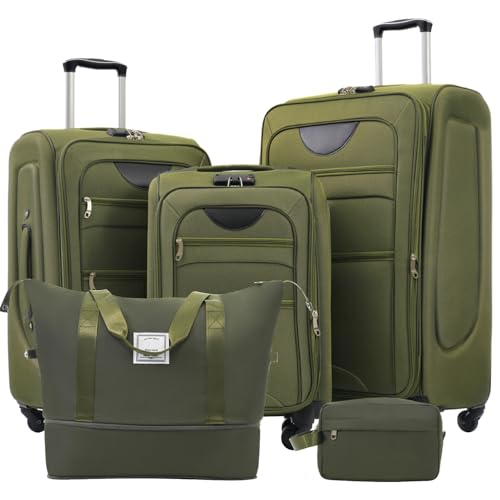FHUKMZOI 3 Piece Softside Luggage Set