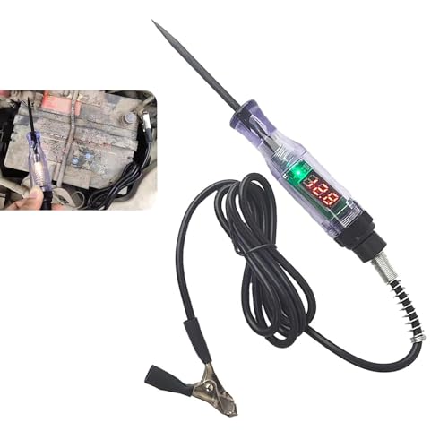 icykale Pack-1 Car 7.48" LED Digital Display Multi-Function Sensor, 3V-70V Circuit Test Tool, Wire Fuse Socket Voltage Continuity Test Pen, Universal for Most Cars (Black)