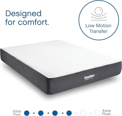 Cool Gel Ventilated Memory Foam 10-Inch Mattress, CertiPUR-US Certified, Mattress in a Box, Queen, White - Thumbnail 6
