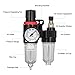 Air Compressor Filter Regulator and Lubricator AFC2000 - G 1/4 Inch Port Aluminum Alloy Oil Water Separator for Pneumatic Tool Systems and Industrial Compressed Air Applications