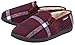 Price comparison product image Dunlop Mens Twin Gusset Full Back Comfy Fur Lined Memory Foam House Slippers with Outdoor Soles (Burgundy Check, 10)