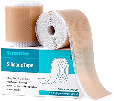 Silicone Scar Sheets (1.6โ x 80โ x 2 Roll),Silicone Gel Scar Tape Roll, Reusable Scar Silicone Strips, Professional Scar Removal Sheets for C-Section & Keloid Surgery, Burn, Acne(2 Roll)