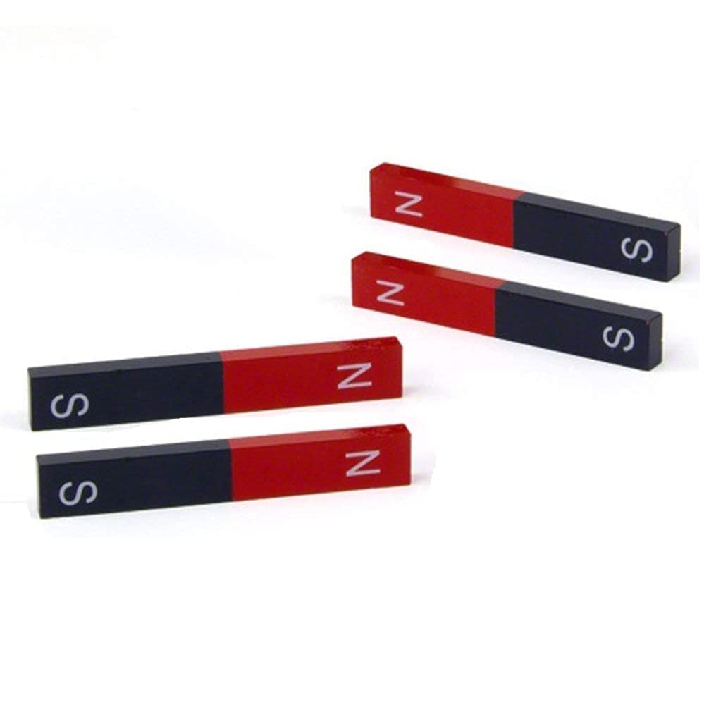 DEZIINE® 4 pcs Bar Physics Experiment Tool Red Blue Painted N/S