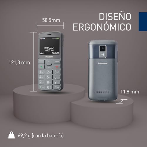 Panasonic KX-TU160EXG 2G, Teléfono Móvil para Mayores, ...