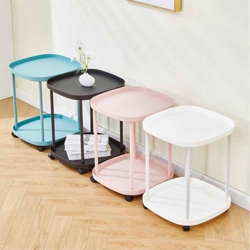 Table d'appoint de canapé mobile à 2 niveaux en métal taille unique - 8