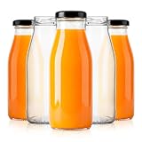 SUPERBUTELKI.PL 5 botellas de cristal de 200 ml – Botella vacía para zumos, batidos, leche, batidos y bebidas (5 x 200 ml)