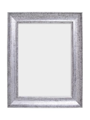 Image of GOLDEN PEACOCK 6x8 Inch Photo Frame - Antique Silver Grey Finish | Vintage Decorative Tabletop & Wall Hanging Picture Frame for Living Room, Office & Anniversary Gifting