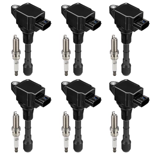 SYKRSS 6 Ignition Coils & 6 Spark Plugs UF550 1406 for Nissan…