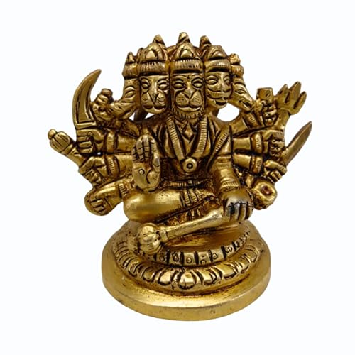 Estatua de Bronce Panchmukhi Hanuman 2.75 pulgadas