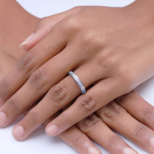 1/15 Carat Round Cut White Natural Diamond Vintage Scroll Diamond Eternity Band Ring Jewelry For Women In 14k Gold Over Sterling Silver (0.06 Cttw, Color- I-J, Clarity- I2-I3)4