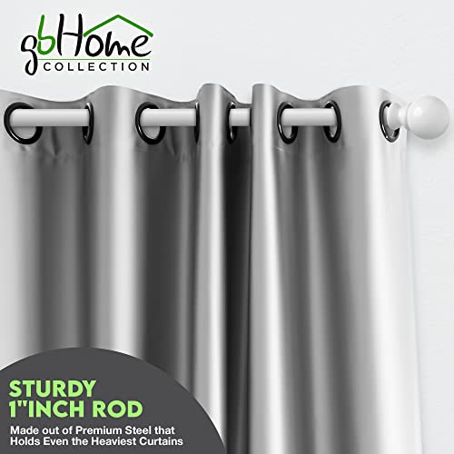 Seraphic Felicity Curtain Rod, 72-144 In Adjustable Length, 1 Inch Rod, White, For Heavy Curtains, Metal Window Treatment, Hanging Drapery Rod W/Extending Pole, 6-12 Feet #TOP5