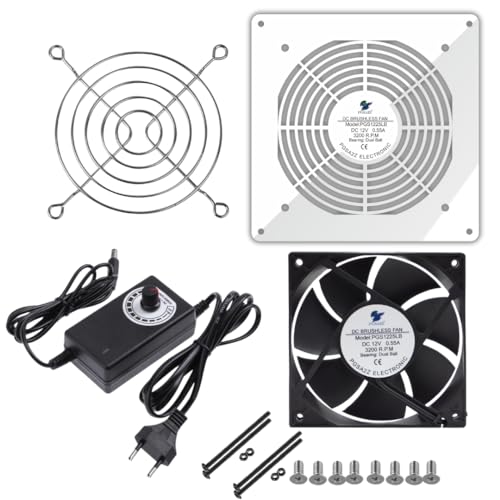 PGSA2Z 120mm Adjustable Speed Cooling Fan with AC Plug, Ideal for Electronics, Home Theater Equipment and Small Spaces - Image 7
