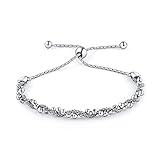 Italian .925 Sterling Silver Diamond-Cut Ball covered by Twisted Coreana Adjustable Bolo Bracelet