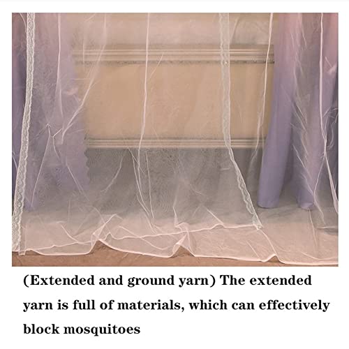 Mosquitera de cama con marco de acero resistente y dosel de drapes 5