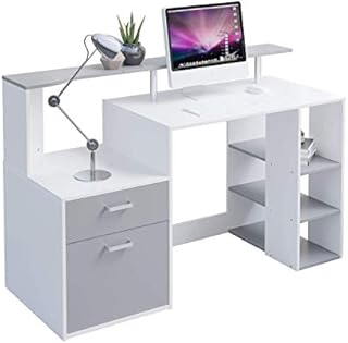 Hadwin Computer Desk for Home,Wood Office Desk with Drawers/Shelves Storage,Home Office Study Table Gaming Desk PC Laptop Workstation.