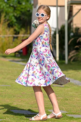 Cat Girl Dresses For Size 6-7 Years Old Elf Angel Daughter's Rose Red Blue Purple Kitty Zoo 3D Printed Solid Twirl Dress For School Children Casual Home Holiday Beach Wedding Party Vintage Clothes #TOP4