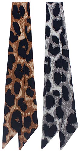 3pcs Beautiful Leopard Bag Handbag Handle Ribbon Scarf Hair Head Band Neck Scarf Neckerchief Scarf Head Wrap for Women Girls Decoration4