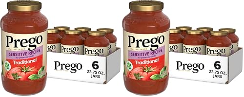 Image of Prego Traditional Sensitive Recipe Low FODMAP Pasta Sauce, 23.75 Oz Jar (Case of 6) (Pack of 2)