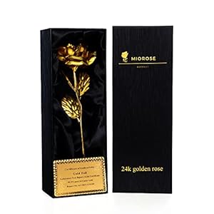 miomido 24-karaats gouden roos eeuwige roos handgemaakt verguld geconserveerde roos bloem – met geschenkdoos en…