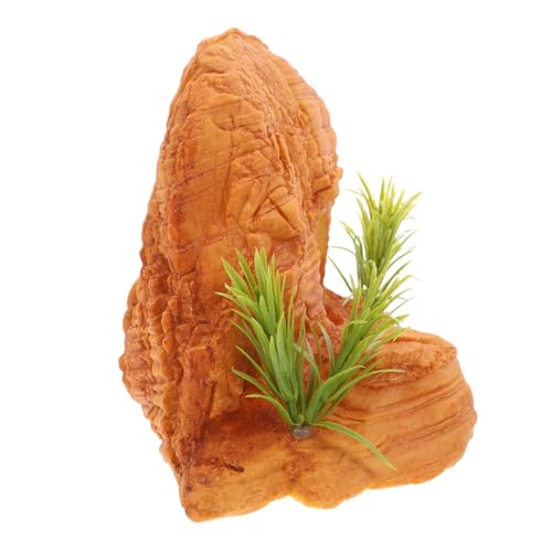 Alasum 爬虫類の隠れ穴 爬虫類のタンクアクセサリー ヒョウモントカゲモドキ タンク アクセサリー ヒョウモントカゲモドキの皮 タートルハウス カメの洞窟 樹脂 Yellow