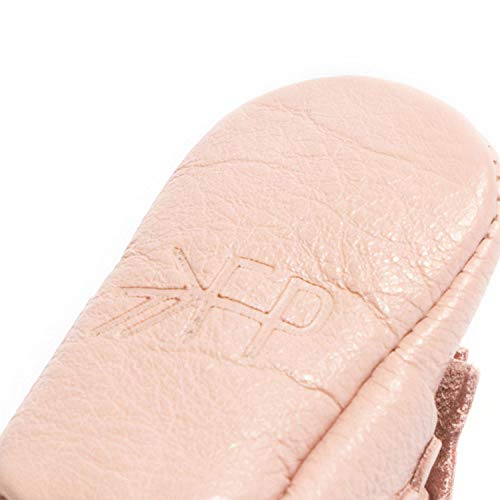 Freshly Picked Newborn Baby Girl Shoes, Ballet Flat Bow Moccasins, Blush3