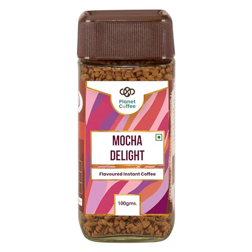 Image of Planet Coffee | Mocha DELIGHT Coffee | 100 Gms Jar | Pure Arabica | Freeze-Dried Instant Coffee | No Added Sugar | Makes 50 Cups | Medium Roast | Flavoured Coffee