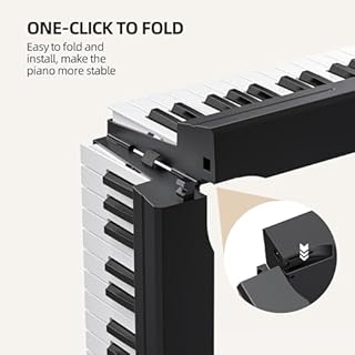 LEKATO FP-10 Portable Piano Keyboard for Beginners 88 Keys Folding Digital Piano with Sustain Pedal Foldable Electric Piano Keyboard with Semi Weighted Wood Grain Key Suitable for Midi Bluetooth
