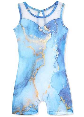 Image of HOZIY Leotards for Girls Gymnastics Kids Children Biketard Snowflake Ribbon Blue Purple Hot Pink Sparkle