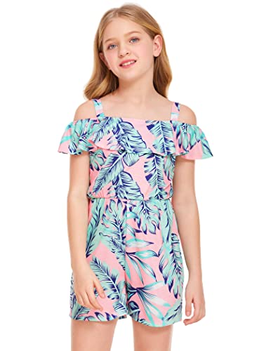 Hopeac Kids Girls Summer Short Sleeve Rompers One Piece Jumpsuits With Floral Print Fashion Outfits #TOP4