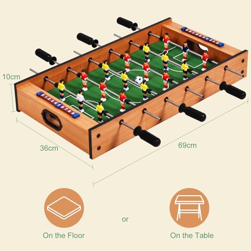 HOMASIS 2 in 1 Spieltisch inkl. Zubehör, Multifunktionstisch mit Kickertisch & Tischhockey, Tischkicker Air Hockeytisch Multigame-Tisch für Bars Partys, Tischfußballspiel für Kinder & Erwachsene – Bild 5