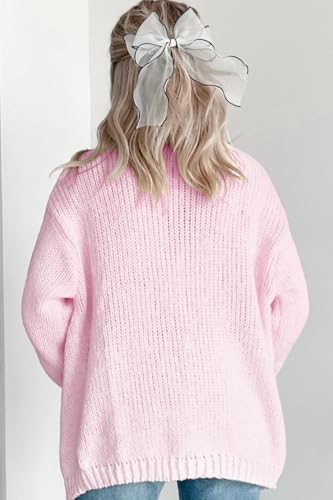 Image of Women Holiday Sequin Cardigans Funny Graphic Button Embroidered Sweaters Cute Open Front Knit Long Sleeve Coat Tops