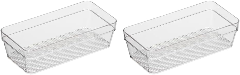 Oggi Organizador de cajones transparente, 3 x 6 pulgadas, ideal para organizar cajones de cocina, oficina, escritorio, cubiertos, utensilios de