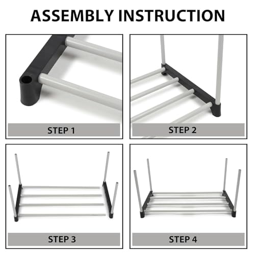 Image of NUMENN Multipurpose Bookshelf Rack | Waterproof Plastic Book Storage Shelf for Home, Study Room, Living Room & Office | DIY Free-Standing Organizer for Books (Durable & Lightweight) (7 Tier)