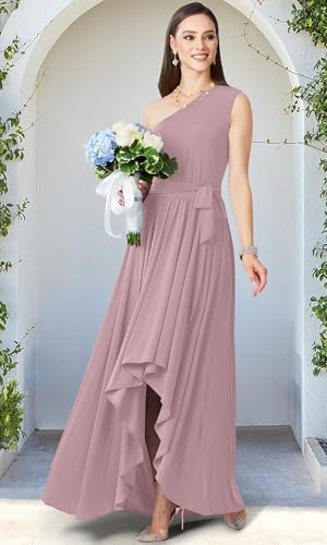 Image of KOH KOH Womens One Shoulder Cocktail Bridesmaid Wedding Guest Maxi Dress
