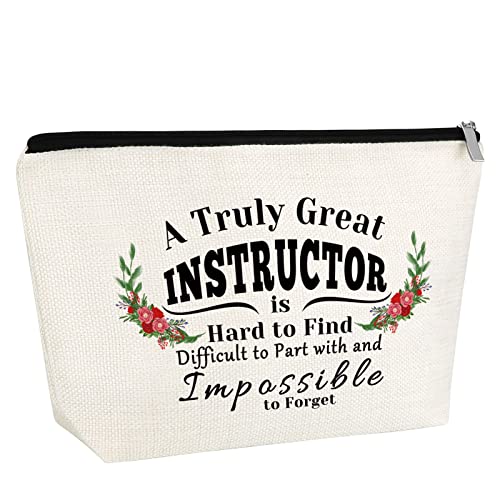 Instructor Gift from Student Makeup Bag Thank You Gift for Fitness Swim Instructor Coach Cosmetic Bag Birthday Teachers Day Gift for Teacher Mentor Instructor Appreciation Retirement Christmas Gift