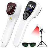 Rotlichtgerät 650nm & 808nm mit Stativ – Tragbare Rotlichtlampe mit 5 Modi & Timer, Kabelloses Infrarotlicht Handgerät für Muskelentspannung, Rücken, Nacken, Zuhause, Büro & Fitness Recovery
