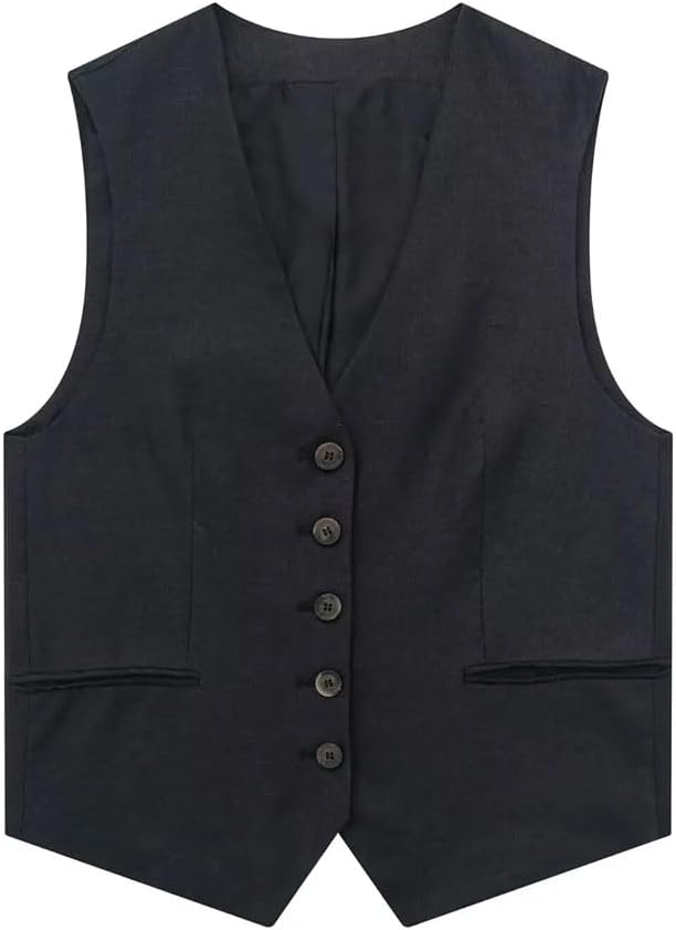 Women's Solid Color Casual V-Neck Single-Breasted Suit Vest Shorts Two-Piece Suit