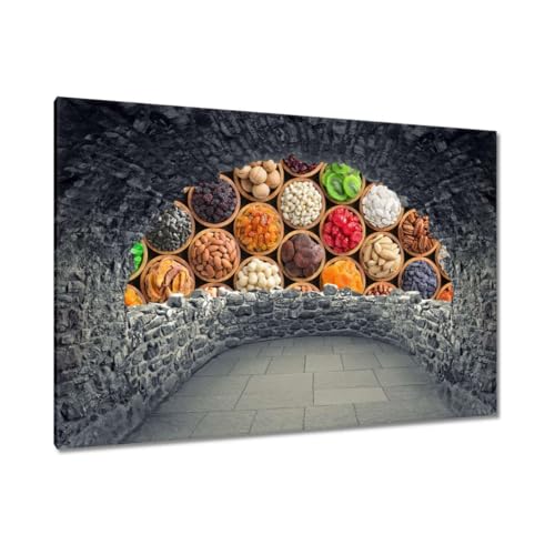 Toile imprimée fruits secs 90x60 cm pour créer un cocon réconfortant