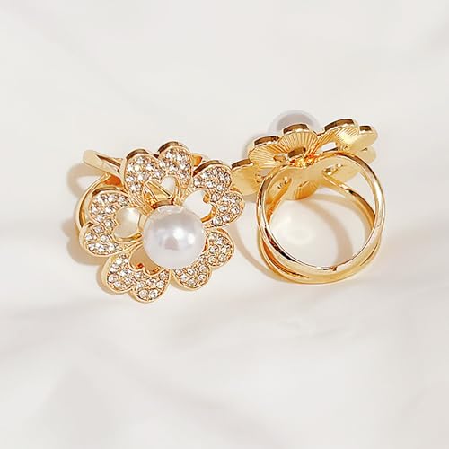 Image of 3pcs Elegant Rhinestone Daisy FLowers Scarf ring Buckle for Lady Heart Crystal Rhinestone Scarves Clip Buckle for women