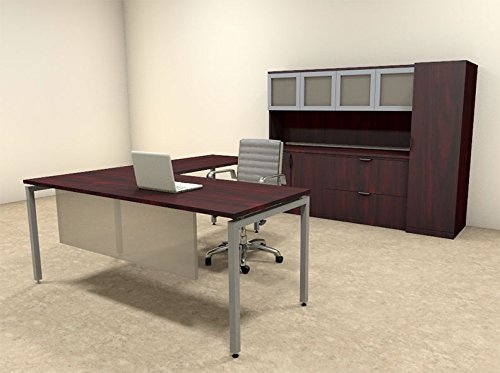 5pc L Shape Modern Contemporary Executive Office Desk Set OF-CON-L78