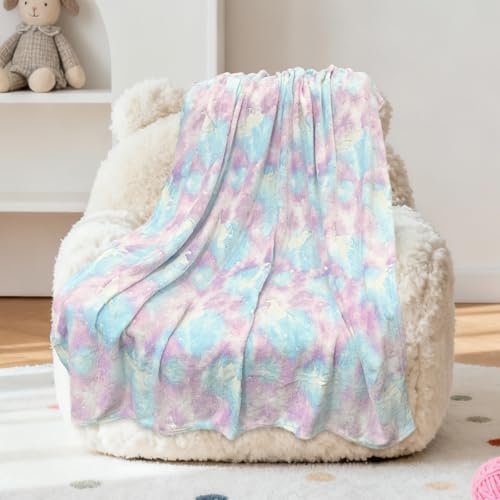Einhorn Decke Kuscheldecke - 100 x 150 cm Decke Leuchtet im Dunkeln, Warm und Flauschig Kinderdecken für 1-10 Jährige Mädchen und Jungen -...