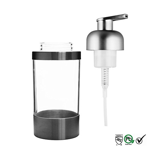 Cozhome Foaming Soap Dispenser Sus 304 Stainless Steel Countertop Soap Dispenser Liquid Holder Pump Liquid Bottle (Satin Finish) Acrylic Holder Fit Kithchen And Bathroom #TOP4