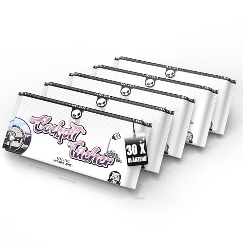 Lingettes de nettoyage humides pour cockpit et entretien du tableau de bord de voiture pack de 5
