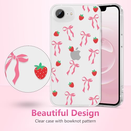 Coque iPhone 16e transparente et fine en silicone souple antichoc rose blush pour fille