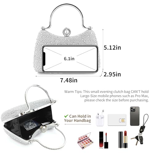 Image of Comeon Clutch Purses for Women Pleated Bling Sequin Evening Bag with Handle | Sparkle Evening Handbags with Removable Chain, Bridal Wedding Crossbody Bag, Elegant Party Prom Formal Purse for Cocktail