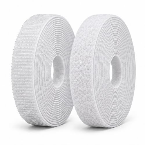 Image of VELCRO® Brand Premium Sew-On Hook and Loop Tape Set, White, 20mm x 10m