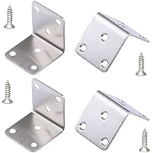 Stainless Steel Angle Bracket Reverse Hole External Wrap Heavy Duty Corner Brace L Shape 90 Degree Joints Repair and Fixed Connection Accessories 4 Pieces 414139mm